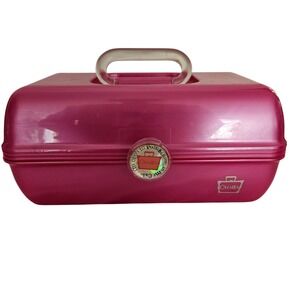 Vintage 90s Caboodles 2622 Hot Pink Makeup Case Box Mirrored Retro Y2K